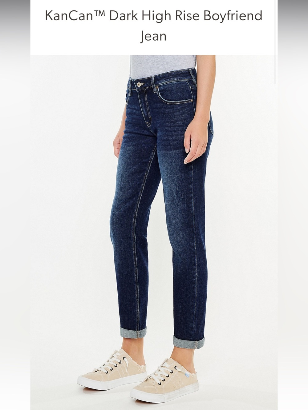 KanCan Dark Blue Boyfriend Jeans